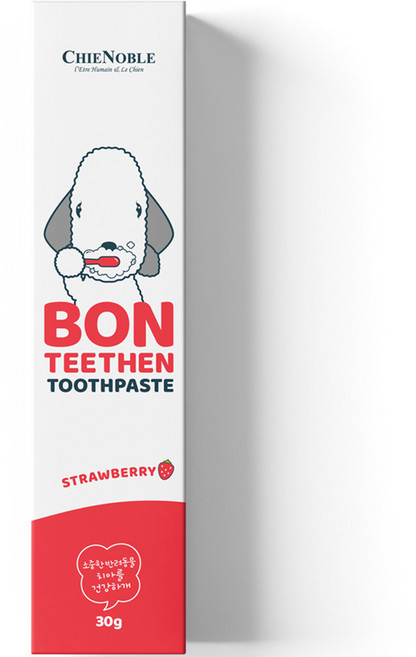 체노블 강아지 본 티센 덴탈케어 유산균 효소 바르는 치약 딸기향, 30g, 1개