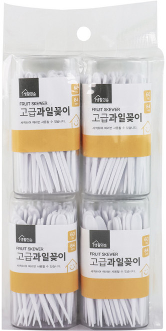 생활미소 고급과일꽂이, 60개입, 4개
