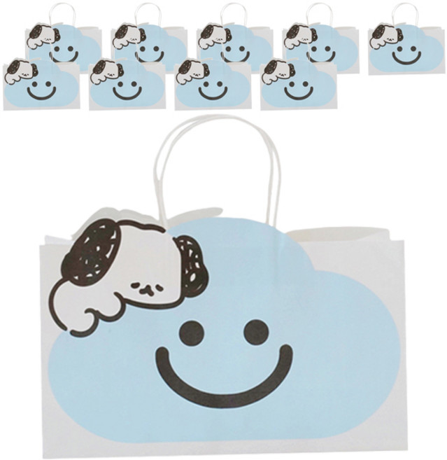 마켓감성 큐티강쥐 선물가방 10p, 구름 미소