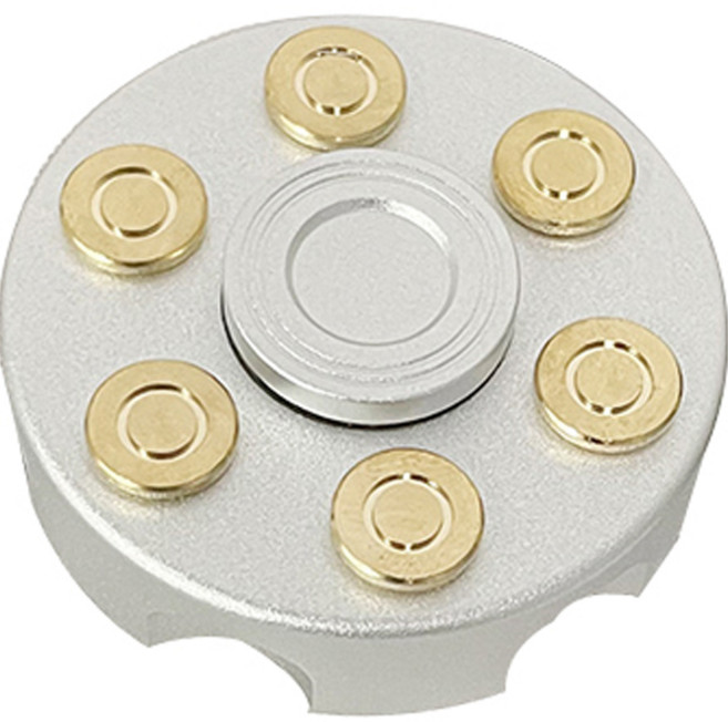 DOnG-A Pms 指尖旋轉陀螺 左輪手槍子彈造型, 銀