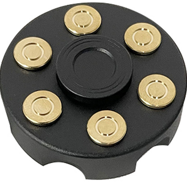 DOnG-A Pms 指尖旋轉陀螺 左輪手槍子彈造型, 黑色