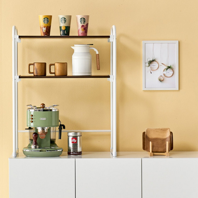 아이템톡 맘마존 2단 정리선반, 월넛, 1개