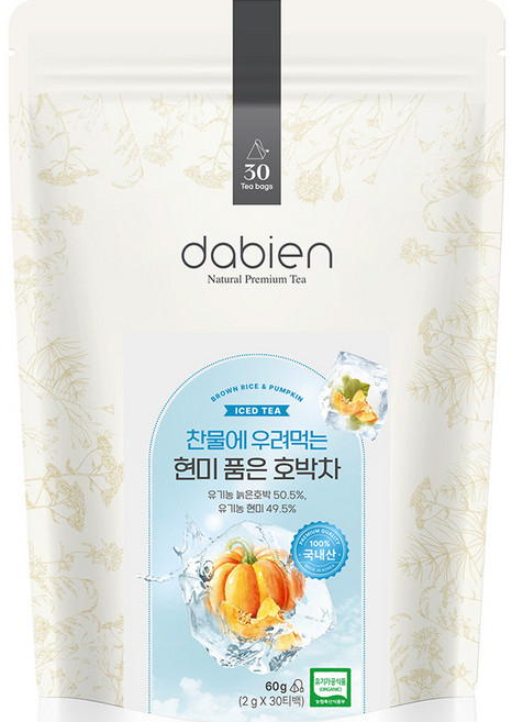 다비앙 찬물에 우려먹는 현미 품은 호박차 삼각티백, 2g, 30개입, 1개