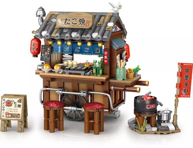 LOZ 나노블록 일본야시장, 혼합색상, 1개