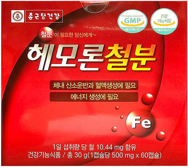 종근당건강 헤모론철분, 60정, 1개