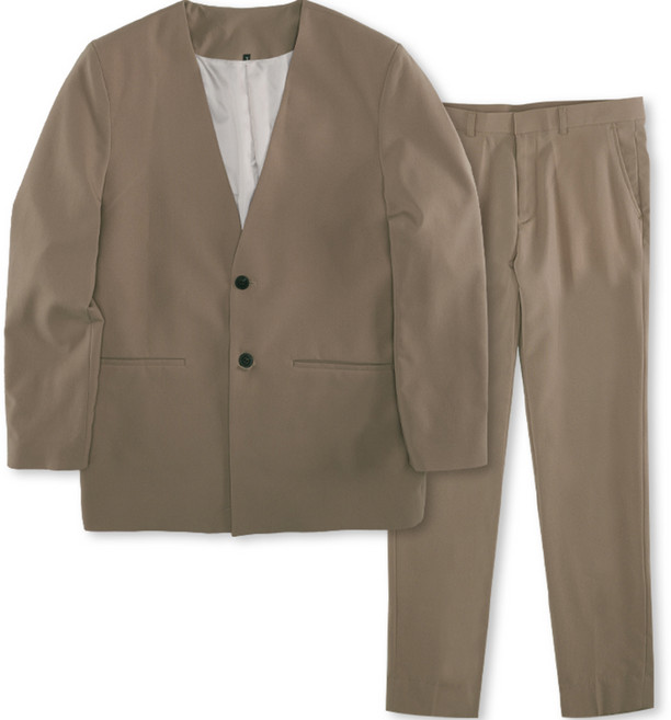 팀스핏 남성용 봄 가을 겨울 노카라 정장수트 팬츠 세트