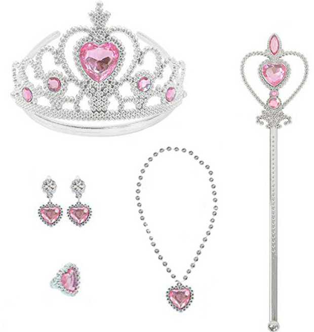 프랑디르 공주 쥬얼리 왕관 액세서리 세트, 핑크