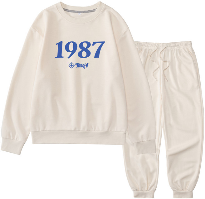 팀스핏 남녀공용 빅사이즈 1987 빅로고 맨투맨 조거팬츠 셋업