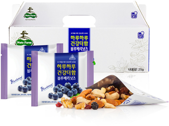 넛츠팜 하루하루 건강더함 블루베리넛츠 30p, 1개, 750g