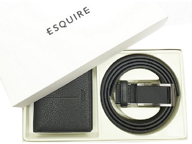 에스콰이아 남성용 지갑 + 벨트 세트 EXBFSB101