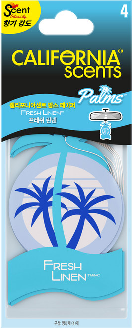 캘리포니아센트 종이걸이형 방향제 프레쉬 린넨향 본품 4p, 26g, 1개, 프레쉬 린넨