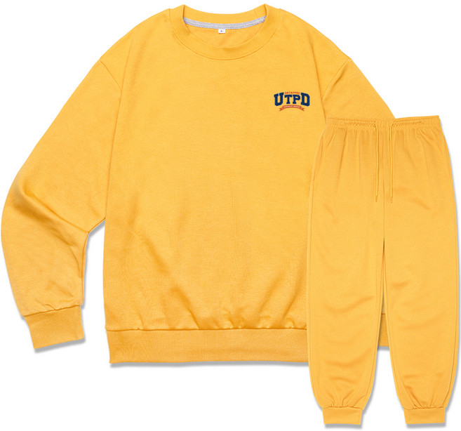 언탭트 남성용 빅사이즈 스포츠팀 스몰로고 맨투맨 조거팬츠 세트