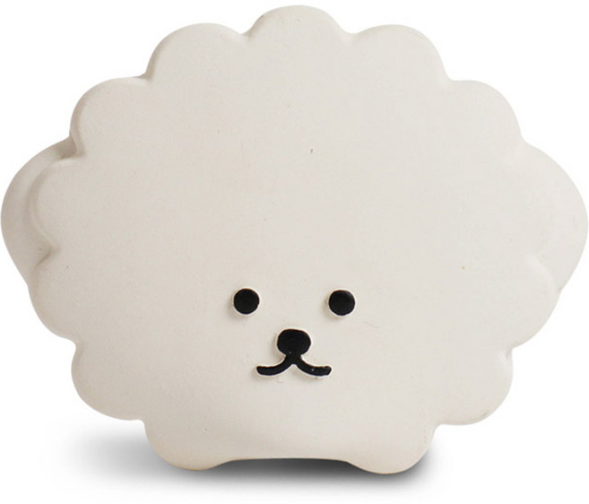 딩동펫 강아지 몽실이 라텍스 장난감, 크림, 1개