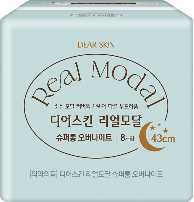 디어스킨 리얼모달 생리대 날개형, 슈퍼롱, 8개입, 1개
