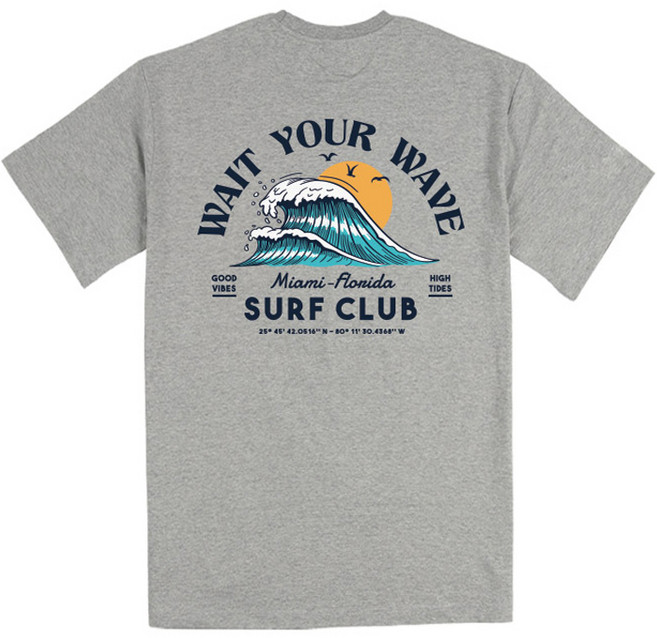 에어플레인 남녀공용 서퍼클럽 릴렉스핏 20수 라운드 반팔 티셔츠