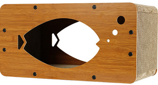 칠시 원목 물고기 스크래쳐 하우스, 혼합색상, 1개