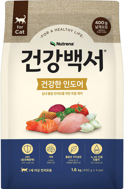 건강백서 고양이 기능성 사료, 닭, 1.6kg, 1개