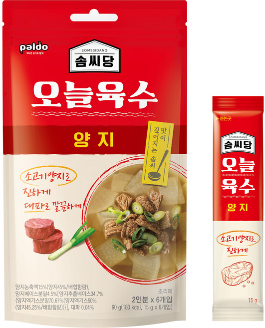 팔도 솜씨당 오늘육수 양지 6p, 90g, 1개