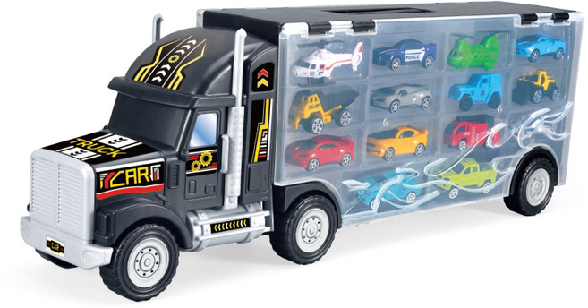 투칸 트럭 캐리어 자동차 미니카 작동완구 세트, 혼합색상, 1개