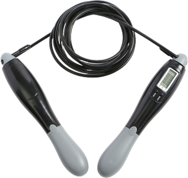 도매토피아 디지털 카운트 유선 줄넘기, 블랙, 1개