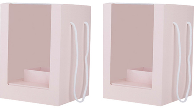 마켓감성 이벤트 플라워 포장가방, 핑크, 2개