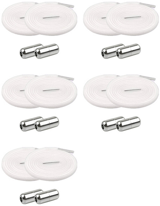 캡슐 고무줄 신발끈 2p, 화이트, 5개