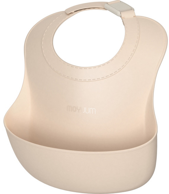 모윰 실리콘 이유식 턱받이, 베이지, 1개입, 1개