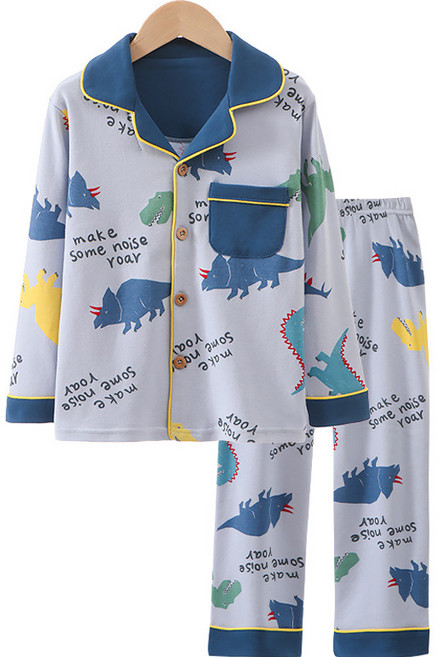베베니즈 아동용 공룡패턴 긴팔 잠옷 세트