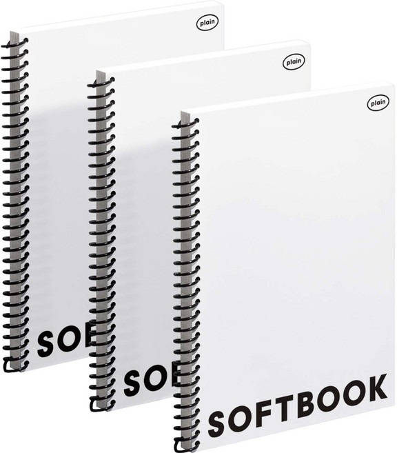 모트모트 소프트북 플레인 노트, 화이트, 3개