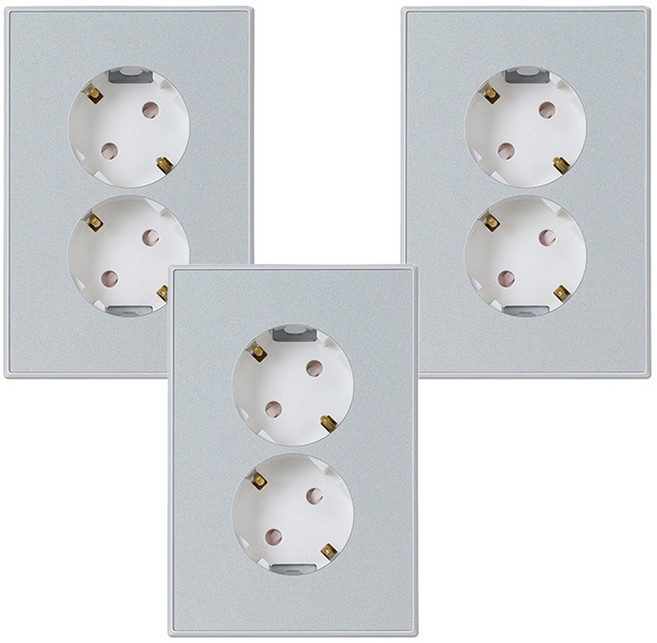 틸인스 2구 콘센트 화이트실버, 3개
