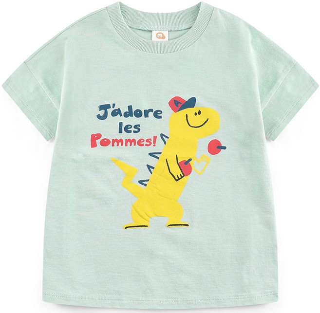 밀크마일 아동용 사과가 좋아 디노 티셔츠