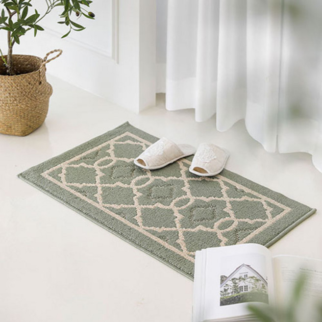 미스모네 SOHO 북유럽 사이잘룩 발매트, 민크그린