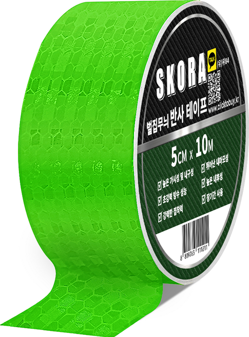 스코라 벌집무늬 반사 테이프, 1개, 그린