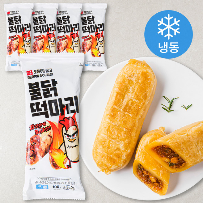 서울마님죽 불닭 떡마리 (냉동), 100g, 1개입, 5개