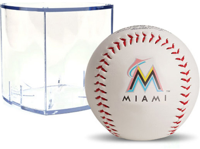 롤링스 MLB 어센틱 로고볼 마이애미 말린스 + 볼케이스 큐브 RBOF2, 1세트