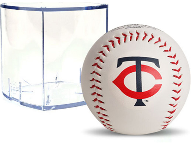 롤링스 MLB 어센틱 로고볼 미네소타 트윈스 + 볼케이스 큐브 RBOF2, 1세트