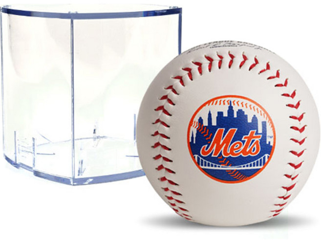 롤링스 MLB 어센틱 로고볼 뉴욕 메츠 + 볼케이스 큐브 RBOF2, 1세트