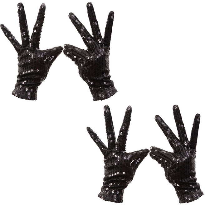 파티쇼 파티 스팡클 장갑 양손 세트, 블랙, 2세트