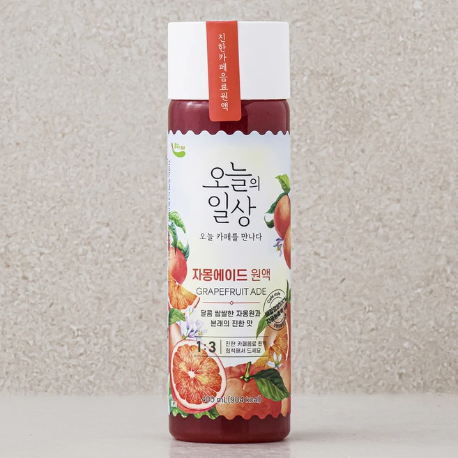 오늘의일상 자몽에이드 원액, 400ml, 1개 - 쿠팡