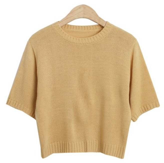 Lindashop 女款 Leukati 素色短版基本款短袖針織衫 cpnt4463k33