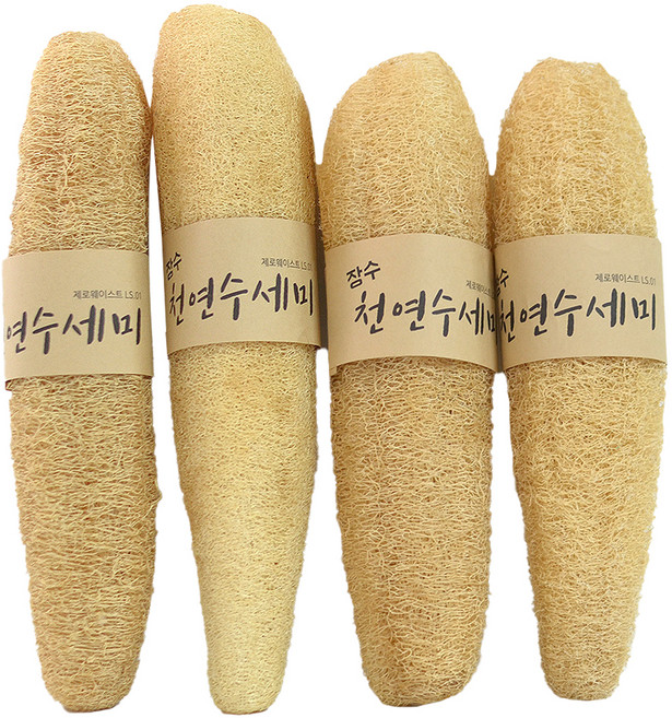 장수유통 천연수세미 세트, 1개입, 4개