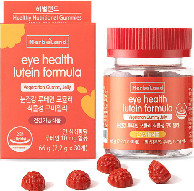 허벌랜드 눈 건강 루테인 포뮬러 식물성 구미 젤리, 30정, 1개