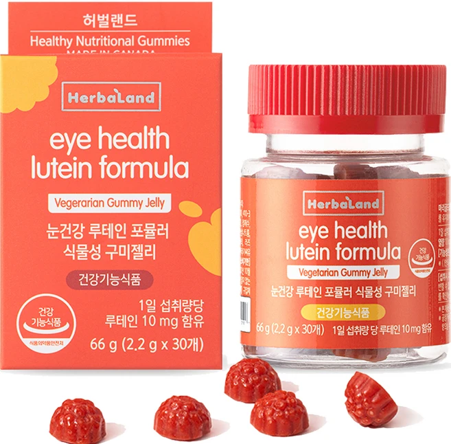 허벌랜드 눈 건강 루테인 포뮬러 식물성 구미 젤리, 30정, 1개 - 쿠팡