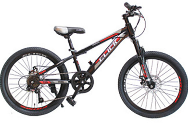 ATECX 50.8cm 앞 서스펜션 디스크 브레이크 원터치 기어 MTB 자전거 CLICK PRIME 20D 미조립, 블랙 + 레드, 150cm, 1개