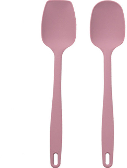 키친팩토리 실리콘 이유식 멀티스푼 세트, 멀티스푼 + 사각요리스푼, 다크핑크, 1개