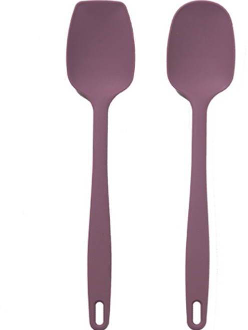 키친팩토리 실리콘 이유식 멀티스푼 세트, 멀티스푼 + 사각요리스푼, 버건디, 1개