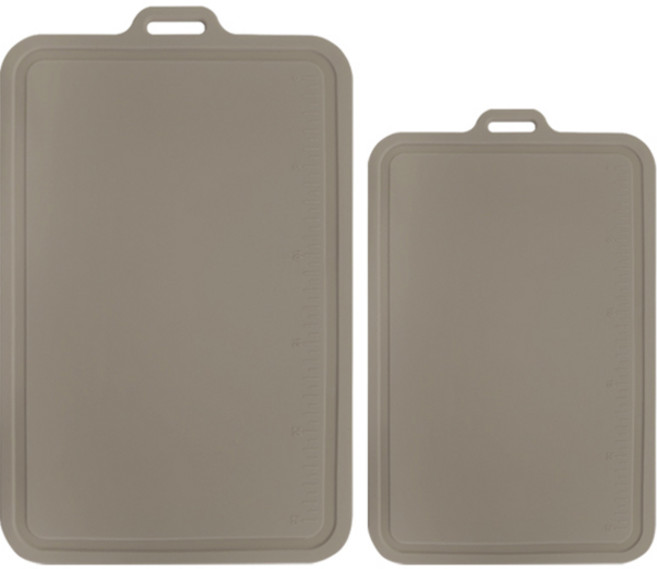 실리콘스토리 플래티넘 실리콘 양면 도마 2종 세트 그레이, 1세트, 대 + 중