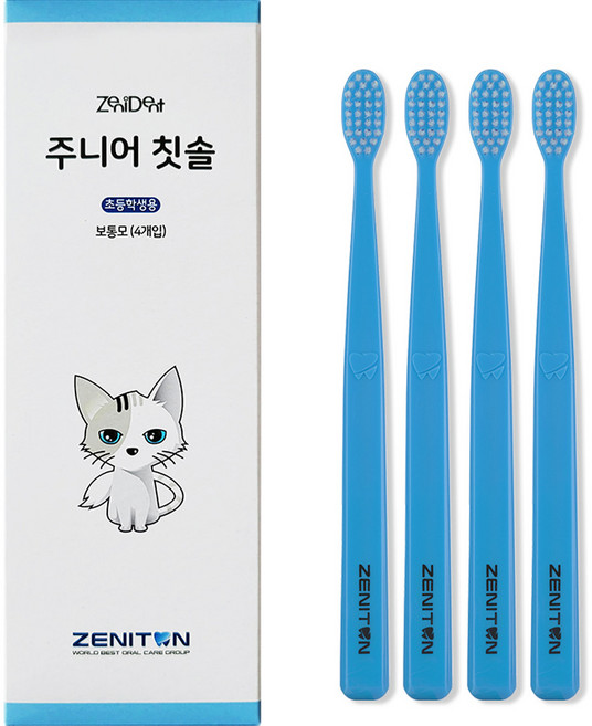 제니덴트 주니어 칫솔 블루, 4개입, 1개