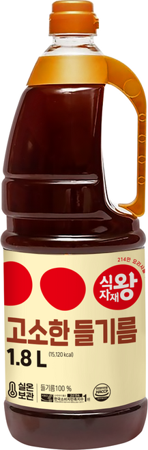 식자재왕 고소한 들기름, 1개, 1.8L