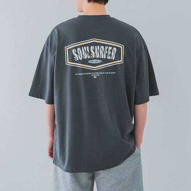 앨빈클로 남녀공용 SOUL SUFFER 오버핏 통기성 반팔 티셔츠 AST4870